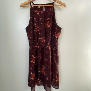 Burgundy floral dress